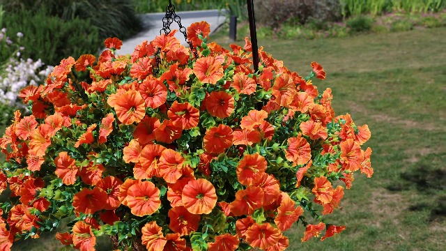 コッパーモールド Basket of Flowers（フラワーバスケット）」 Amazon.com: Artificial Fake Hanging Flowers Plants Baskets for